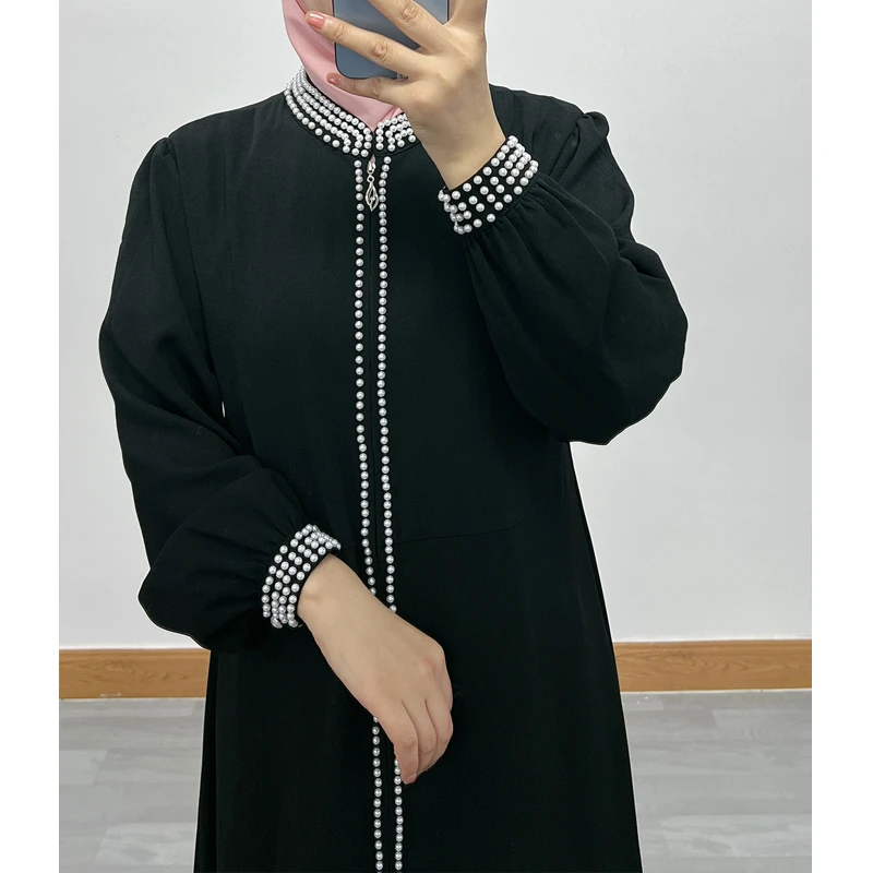 2024春夏新款韩版定珠长裙，加密莱卡布料