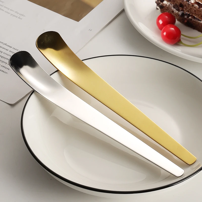 点砚不锈钢甜品勺子希腊酸奶勺吃蛋糕高颜值平头网红罐子奶酪罐头