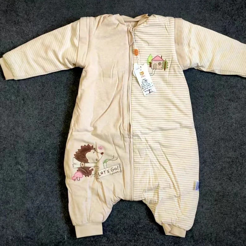 新款彩棉分腿睡袋 薄棉（黑点是棉花节点）