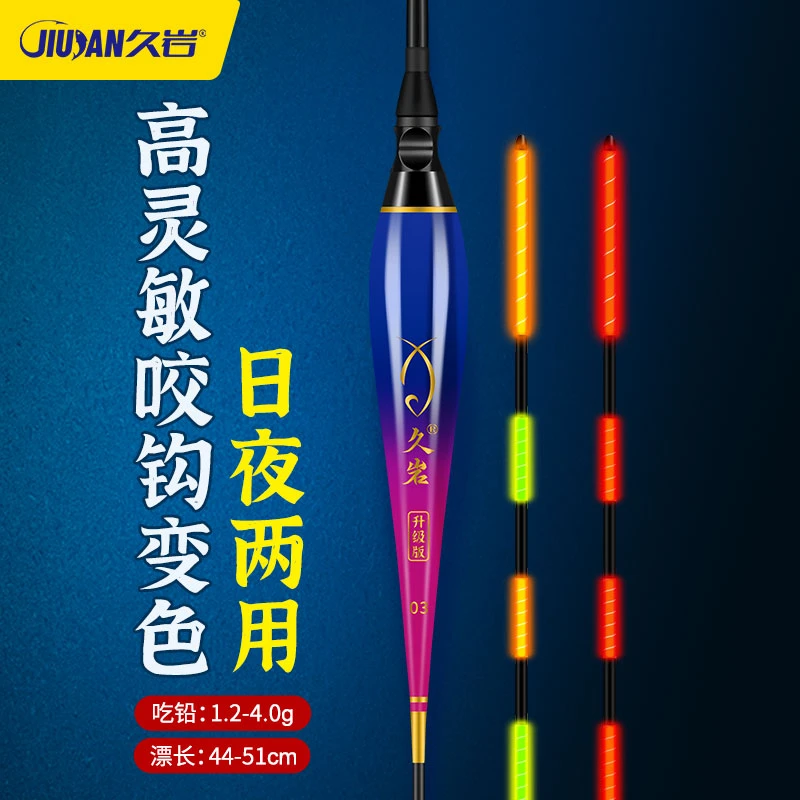 久岩咬钩变色日夜两用红色高灵敏超醒目漂电子漂野钓夜钓发光鱼漂