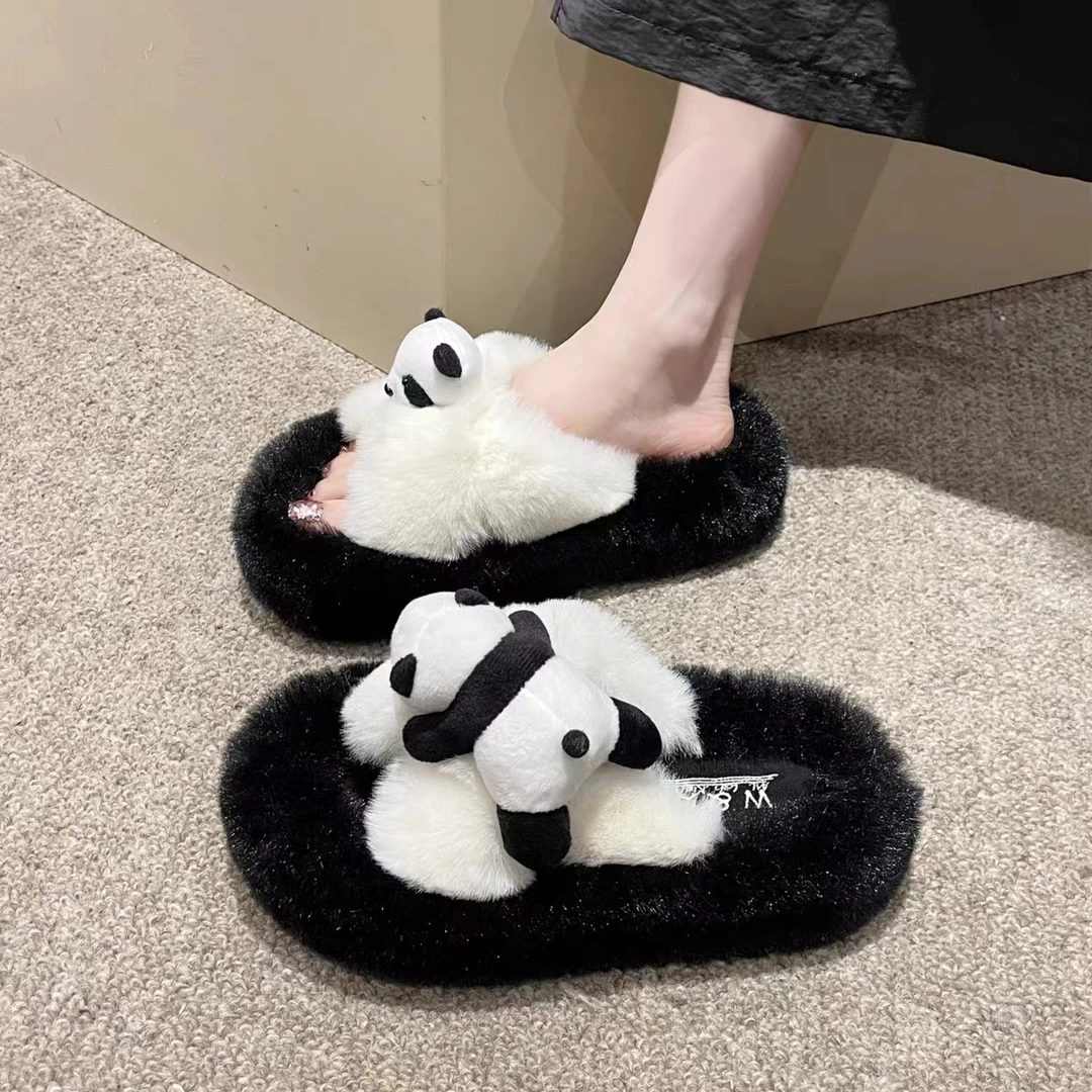 专属毛毛拖鞋女秋夏天办公室玩偶鞋外穿厚底2023秋冬新款棉拖鞋