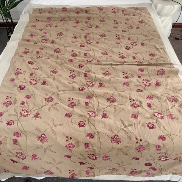 英国客户订单尾货重工刺绣汉麻双层盖毯