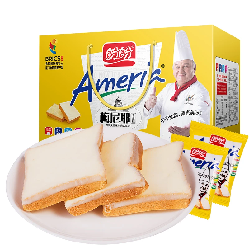 盼盼梅尼耶干蛋糕面包干早餐饼干好吃的零食品休闲小吃礼盒装整箱