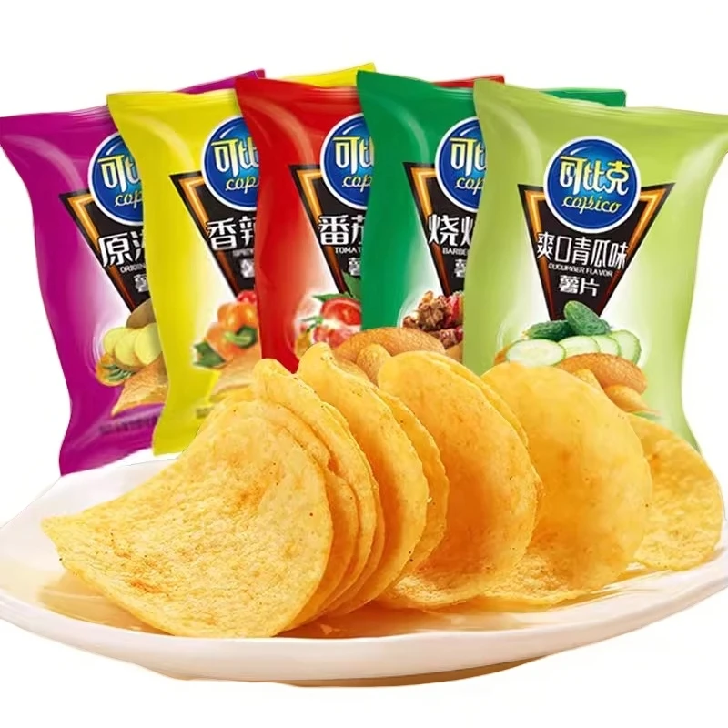 可比克薯片32g青瓜番茄香脆口味网红宿舍解馋零食看球小零食L美味