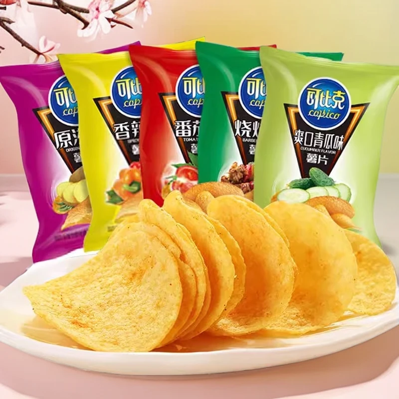 可比克薯片32g青瓜番茄香脆口味网红宿舍解馋零食看球小零食油炸