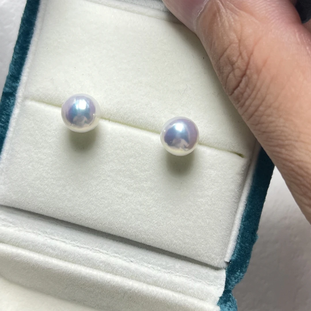 天然淡水珍珠冰糖皱巴极光S925银耳钉（多样性发其一、不含证书）
