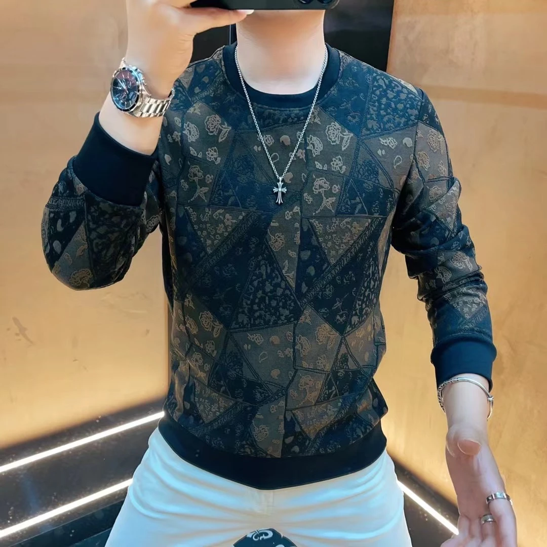 卫衣秋冬季男上衣打底衫休闲卫衣长袖网红时尚百搭潮流圆领保暖