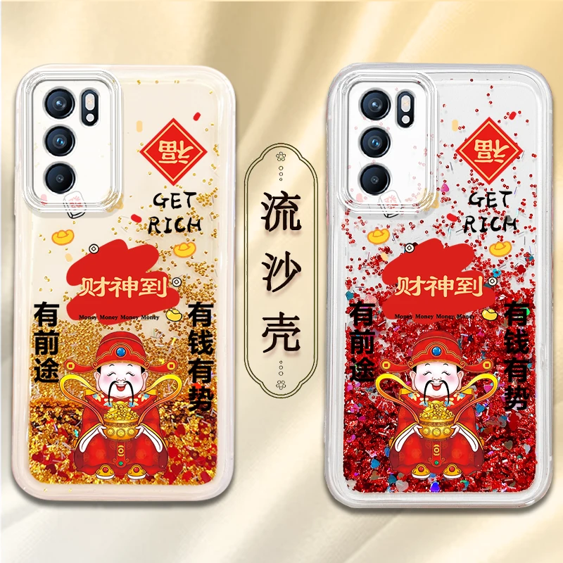 华为Mate50Pro手机壳新款P60流沙P50财神到Nova11Pro防摔7se