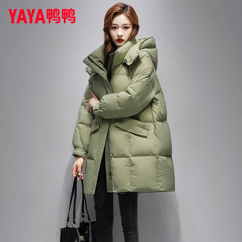 鸭鸭官方正品中长款羽绒服女士加厚2024新款爆款冬季时尚宽松外套