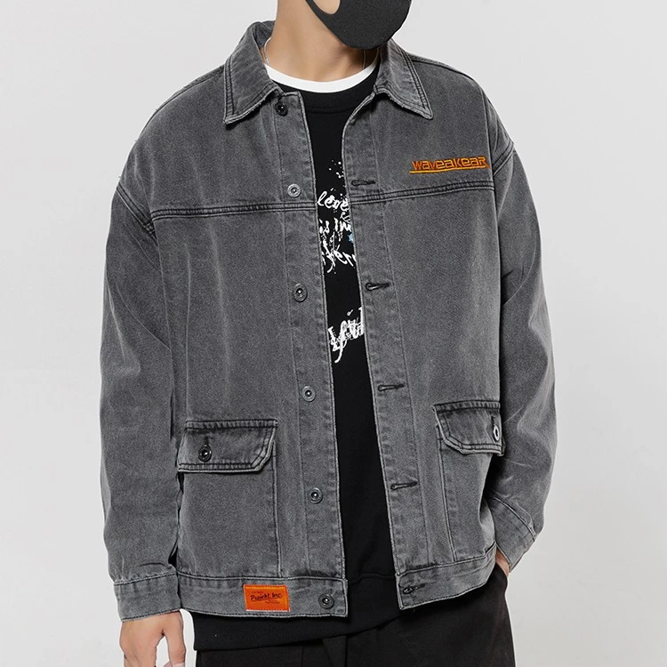 春季新款男士夹克牛仔外套上衣男宽松百搭休闲外穿青春流行韩版