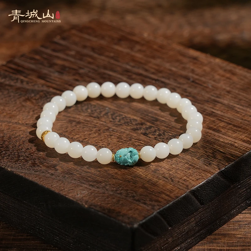 QINGCHENGSHAN/青城山「琼玉：韶光」三不｜且末白玉手串（多样性发一）