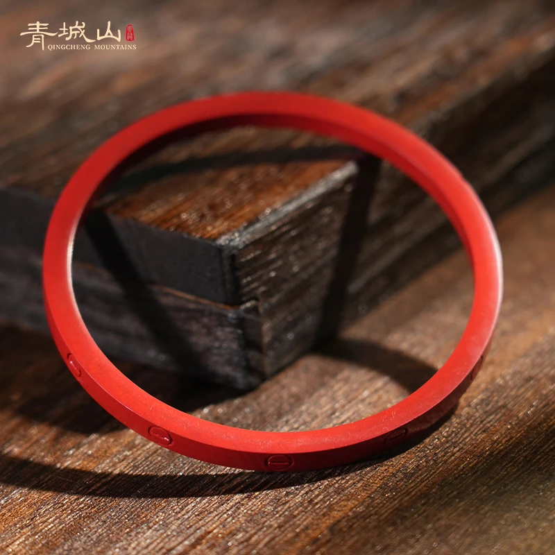 天然辰砂青城山朱砂手镯高含量