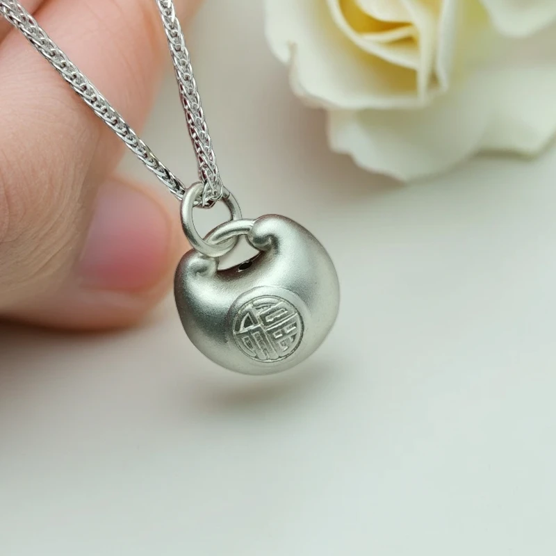 坠链均足银 七夕999足银小胖福肖邦坠链轻奢百搭小众项链送女士