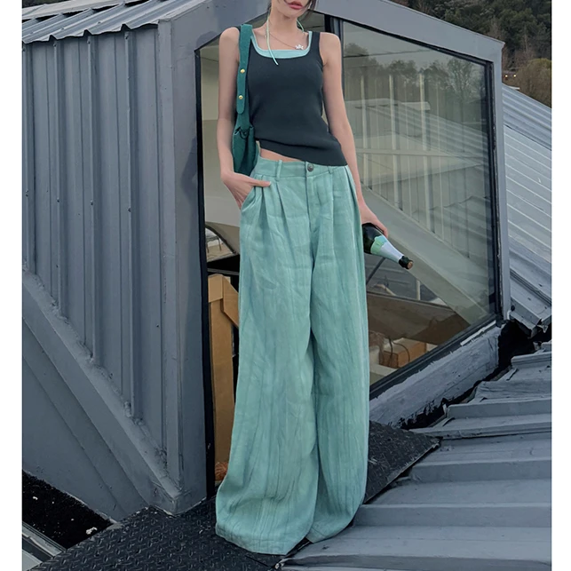 【花粉专享】超阔凉凉裤显白轻薄丝滑高腰慵懒垂感天丝休闲阔腿裤