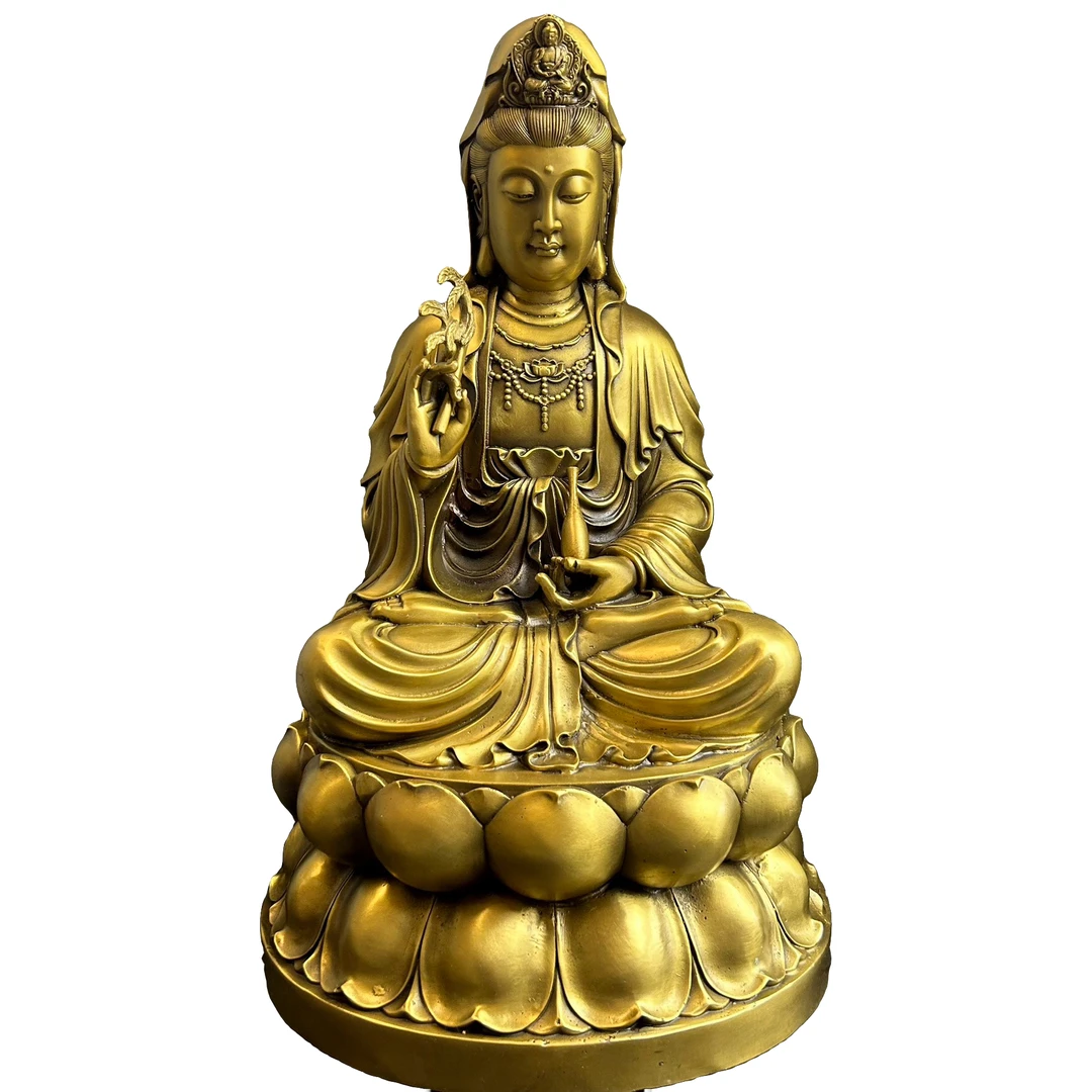 黄铜工艺品佛像摆件 全手工打磨抛光 精工细作做款观音摆件