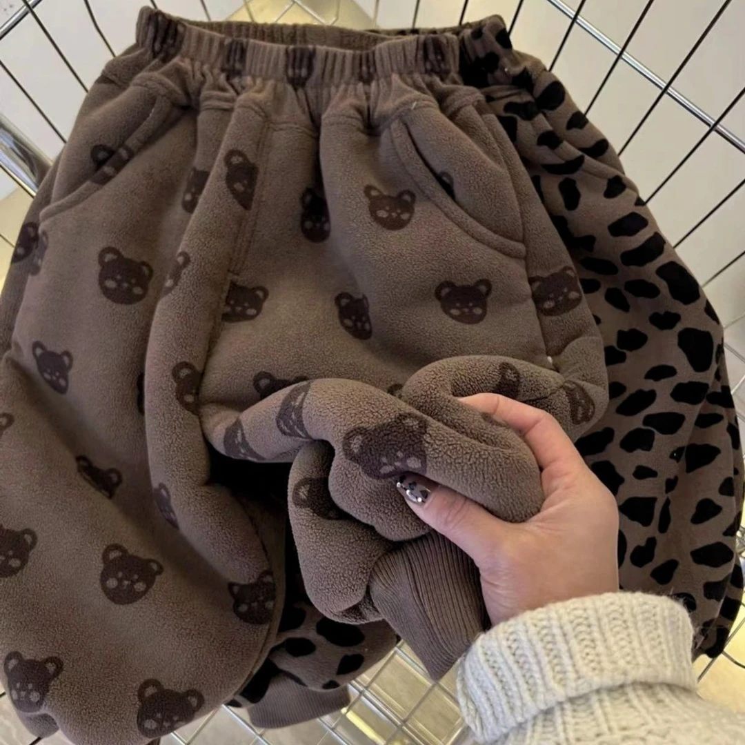 宝宝加绒裤子奥利绒秋冬男童加厚卫裤女童运动裤儿童童装保暖裤潮