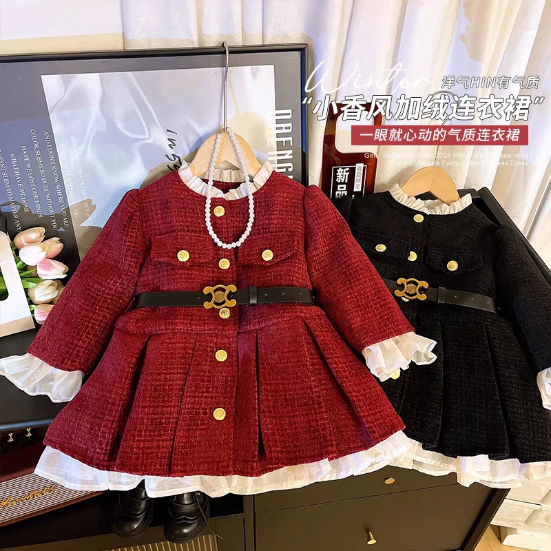 七仔源头工厂推荐女童秋冬新款外套女宝宝保暖洋气小香风气质外衣