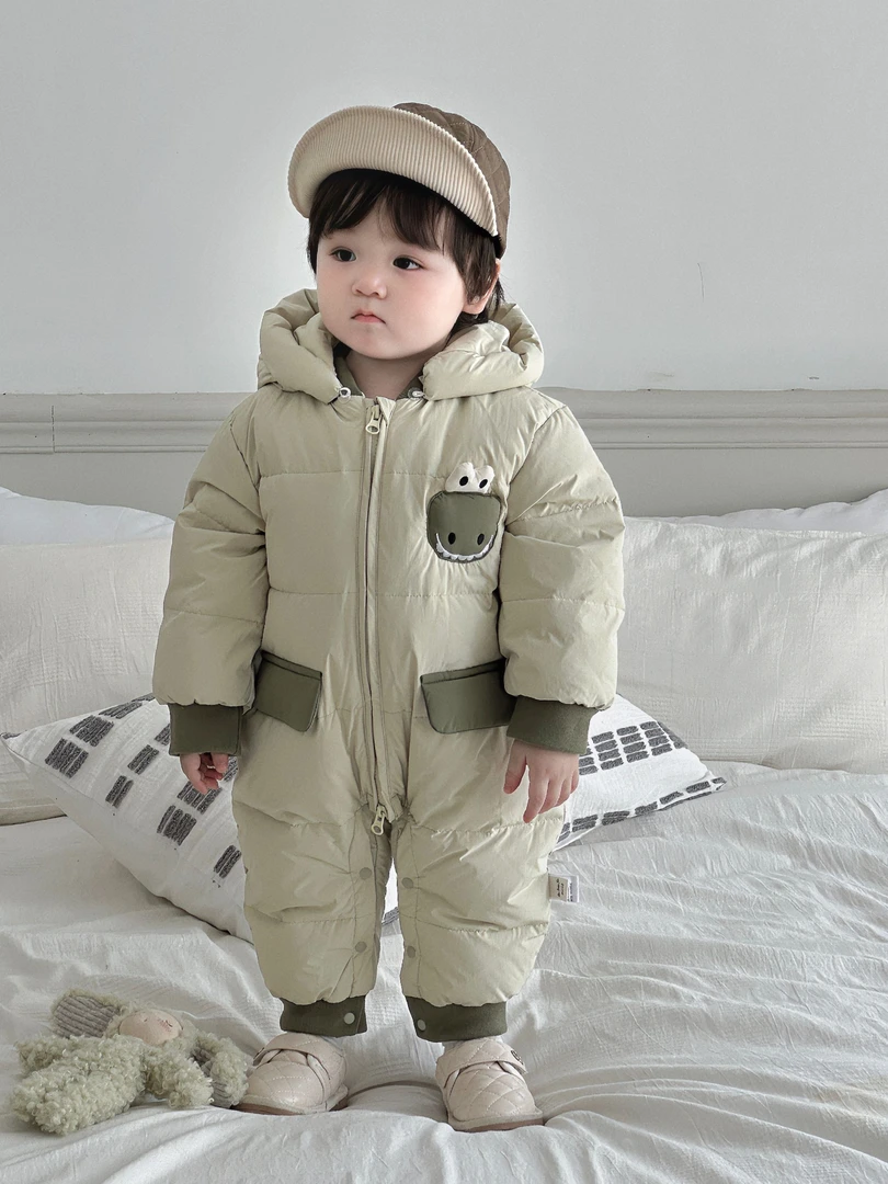 2024新款婴幼儿冬季可爱儿童连体衣可爱白鸭绒羽绒服Y26-033