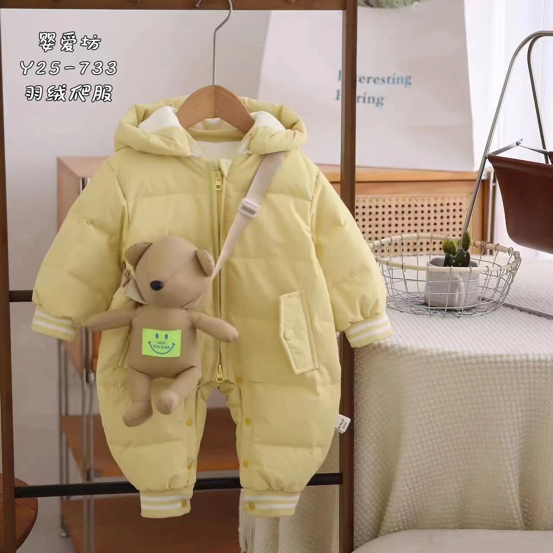 【背包迷你熊】2024婴幼儿冬季羽绒连体羽绒保暖零下Y25-733潮
