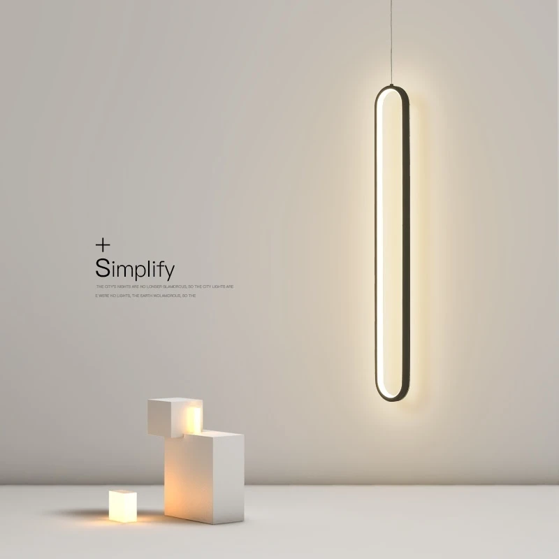 床头灯简约吊灯led现代极简客厅灯装饰主卧室灯条灯背景餐厅灯具