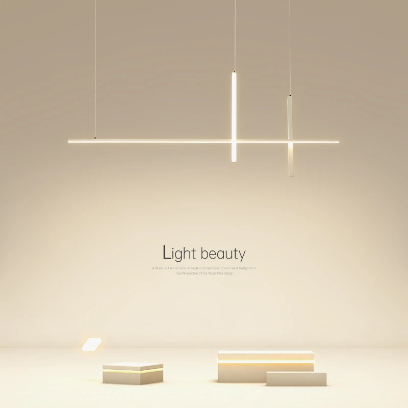 餐厅灯创意吊灯简约现代led客厅灯具北欧极简长条吧台咖啡厅吊灯