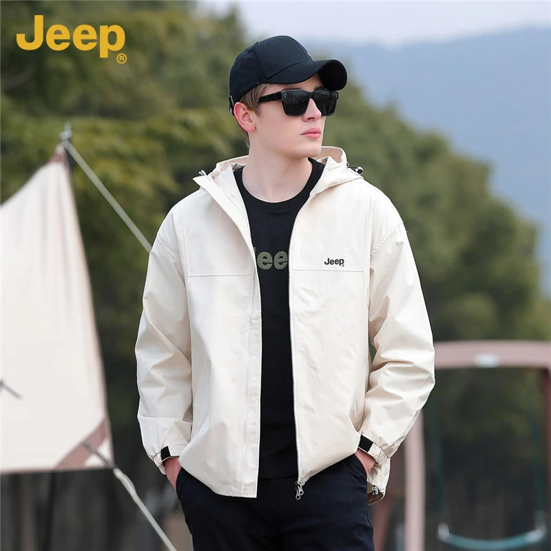 男式外套2024秋冬新款韩版男士户外运动连帽夹克休闲宽松防风上衣