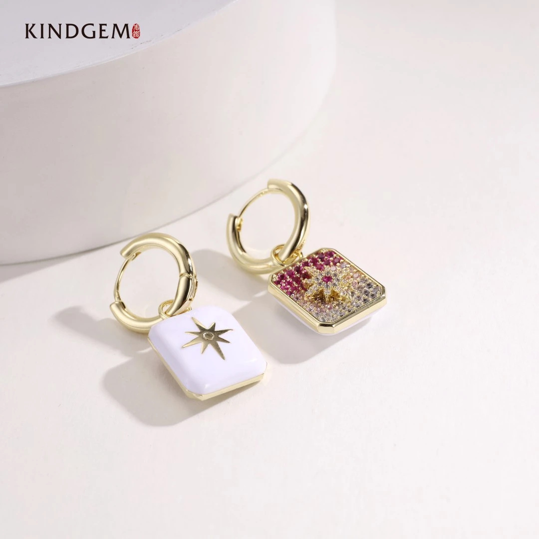 铜合金合成锆石耳饰 CZ44XIPC-27720轻奢优雅百搭简约耳环