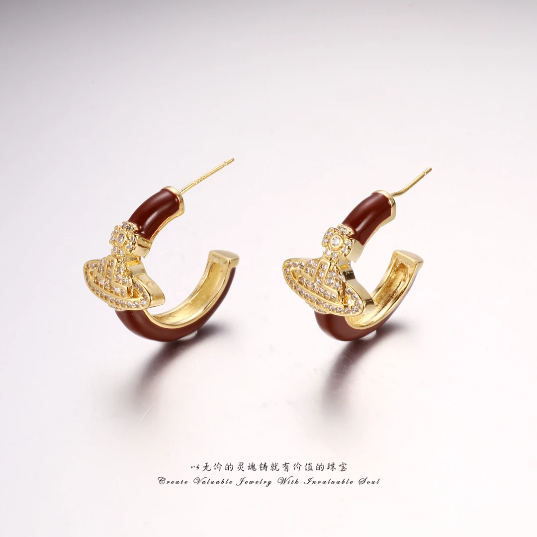 铜合金锆石耳饰 轻奢精致气质百搭时尚设计师款耳环 KG-C-31651