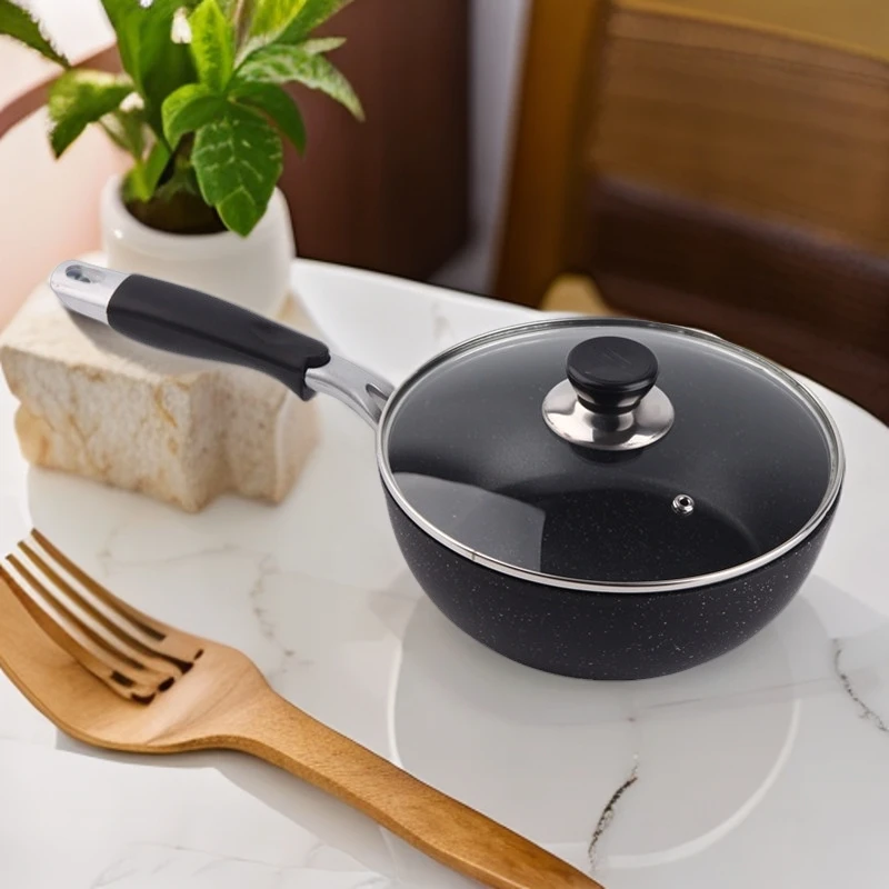 SARA超轻轻便麦饭石色不沾炒锅小号少烟炒菜锅小炒锅婴儿辅食锅