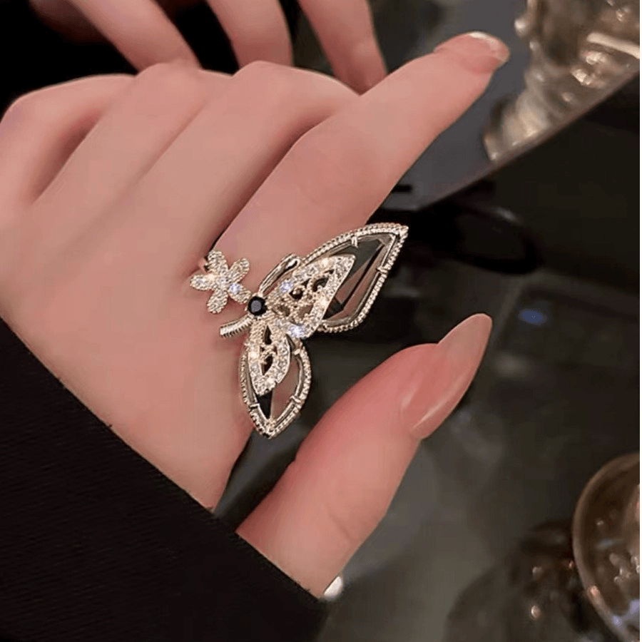 青桐 钛钢戒指 蝴蝶钛钢戒指小众超仙网红素款精致百搭优雅个性