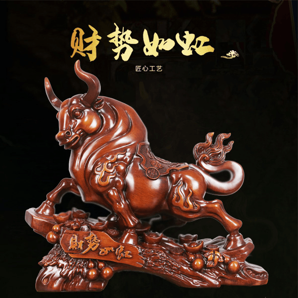 YC财势如虹牛（长41宽16高37）公司前台办公室桌面摆件