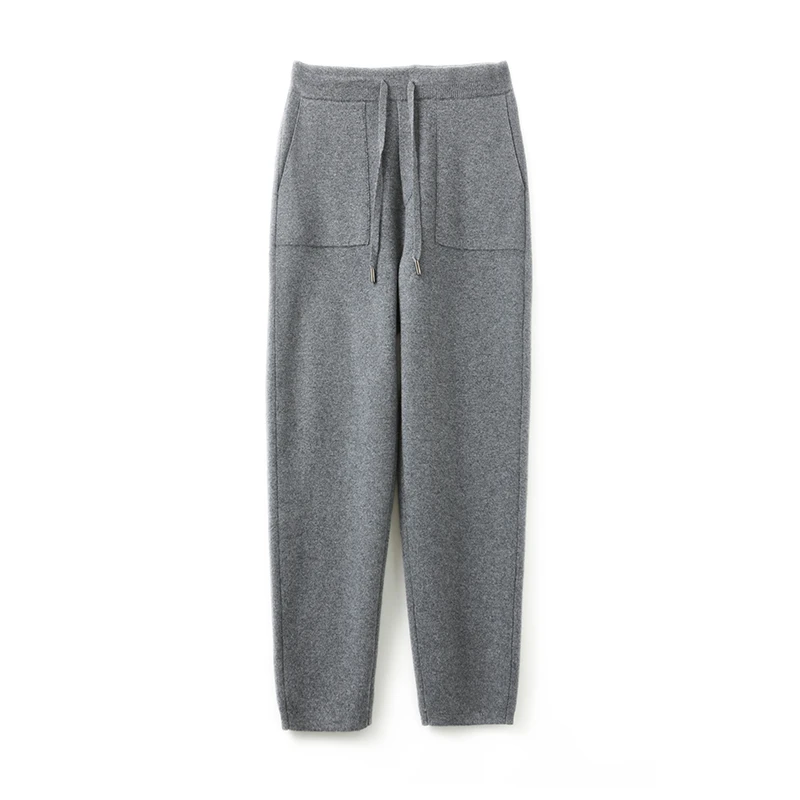 100%纯山羊绒男士时尚百搭休闲裤纯色春季长裤秋冬加厚保暖直筒裤