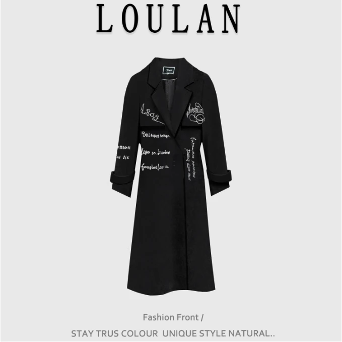 【午后罗马】S24941轻奢定制意式罗马风情春秋中长款风衣外套