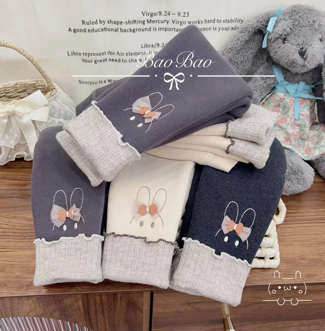 【Bao Bao现货】900克羊驼绒加厚一体绒打底裤高弹力女童打底裤9612