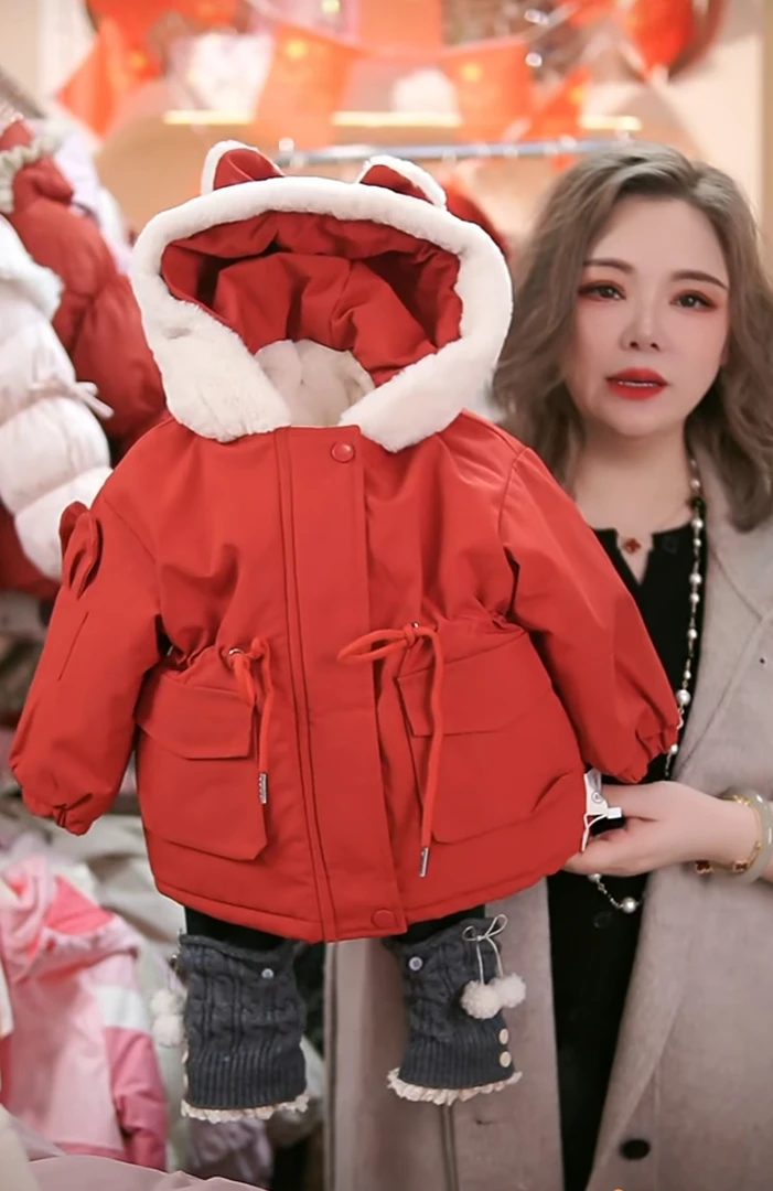 【Bao Bao现货】冬款超可爱女宝宝连帽棉衣派克服88279