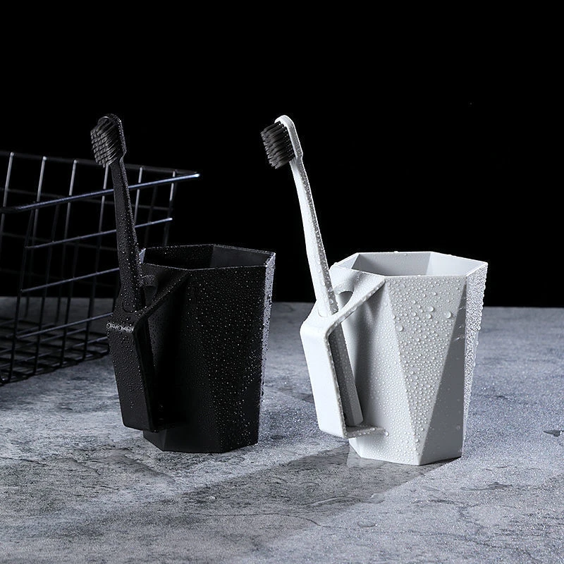 创意几何牙刷杯家用菱形洗漱杯牙缸简约旅行情侣漱口杯子喝水杯子