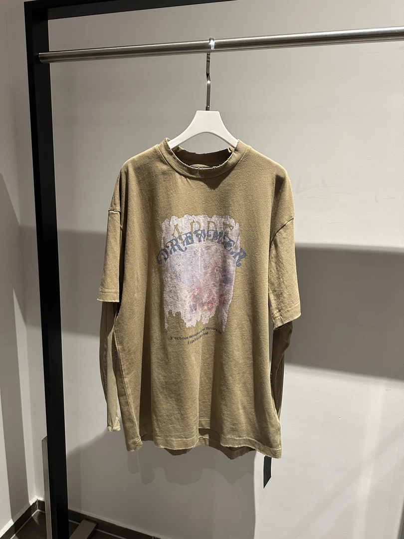 许小黑【滑板少女】网纹袖子设计感休闲T恤经典百搭时尚小众5095