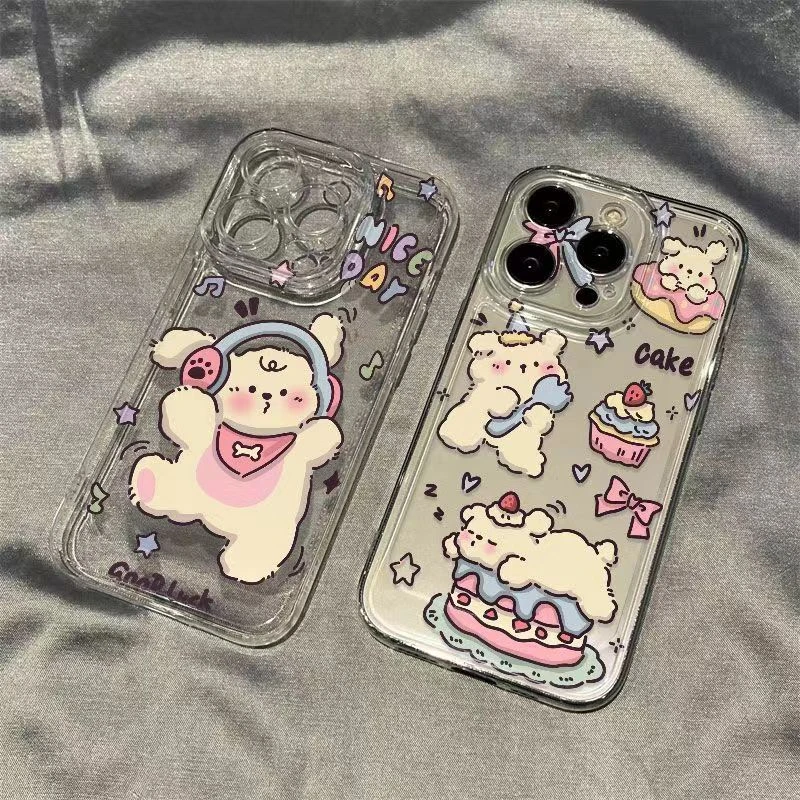音乐狗狗手机壳适用于苹果华为小米oppovivoins可爱卡通创意全包