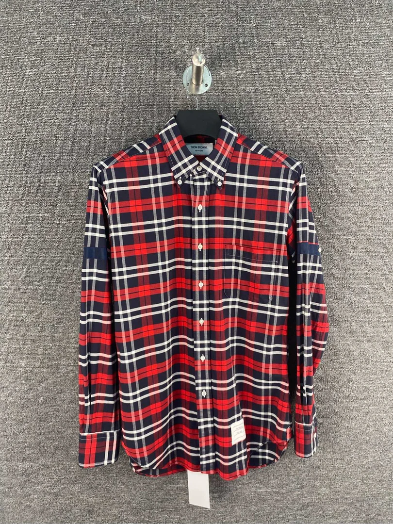 Thom Browne/红黑拼色格纹衬衫男女即可/2码/全新/带吊