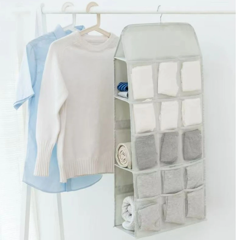 收纳袋挂袋衣柜内衣袜子整理袋双面立体宿舍衣橱悬挂式收纳神器