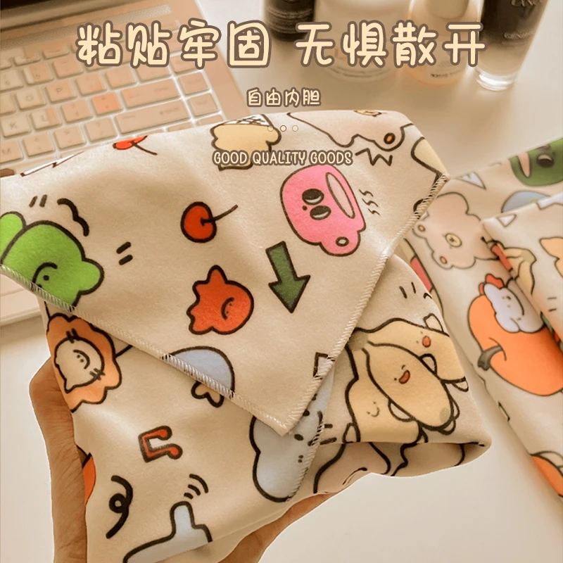 百贴布相机化妆包魔术布收纳包可爱便携单反相机收纳自粘折叠双层