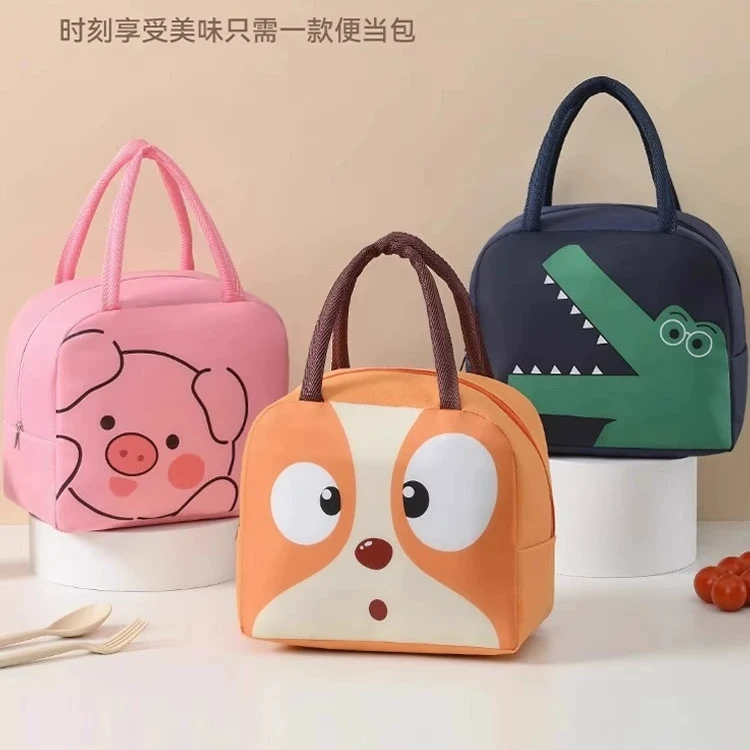 可爱卡通饭盒袋加厚防水便当包学生上班族带饭包手提保温午餐饭盒