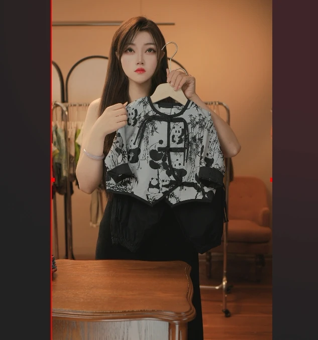 2026<熊有成竹>儿童汉服套装2026春夏中国风国潮唐装套装35579