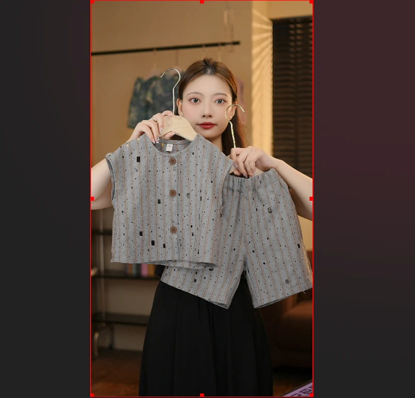 2026夏季新款小众洋气短款时尚百搭宽松设计师复古重工套装18979