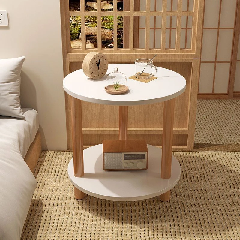 中式床头柜简约边几小型卧室床头置物架简易茶几小桌子收纳储物柜