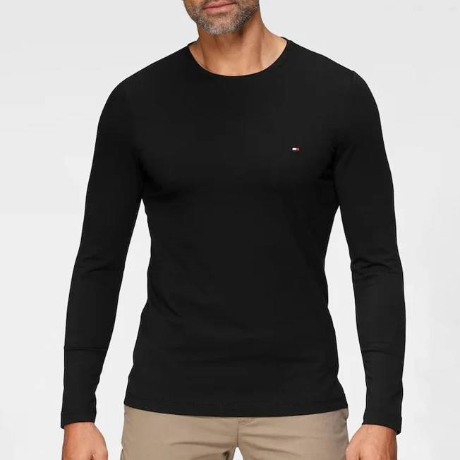 TOMMY HILFIGER男士轻奢薄款长袖T恤进口打底衫78E8342 香港直邮