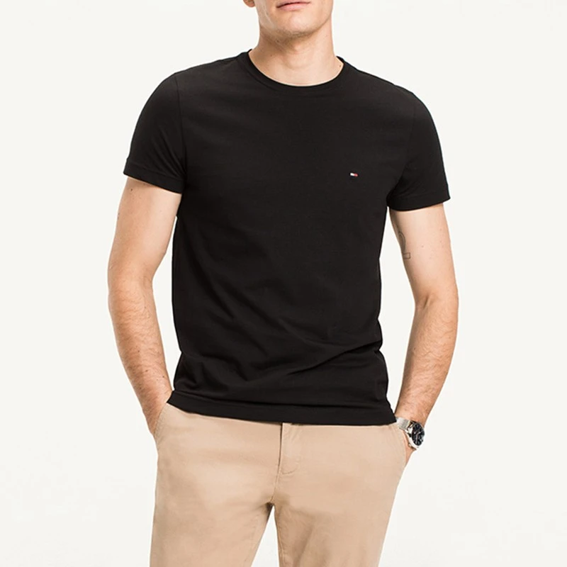 TOMMY HILFIGER男人短袖t恤夏季进口美式刺绣圆领薄款半截袖 ZZ
