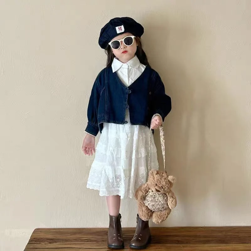 女童套装2024秋季新款中小童韩版牛仔外套