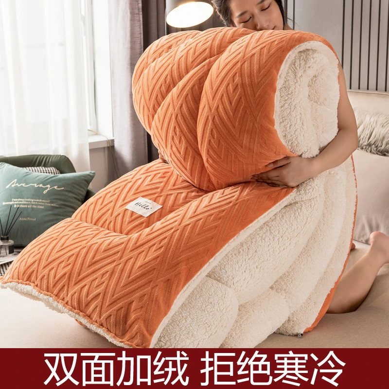 羊羔绒被子冬被加厚保暖牛奶绒被芯冬季双人单人学生宿舍加绒棉被