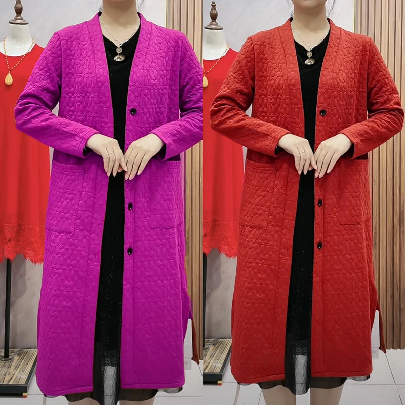 时尚新款秋季中长款开衫秋冬气质外套韩版加肥加大码妈妈装洋气